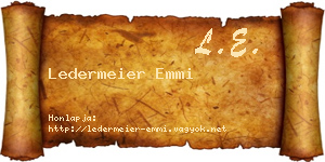 Ledermeier Emmi névjegykártya